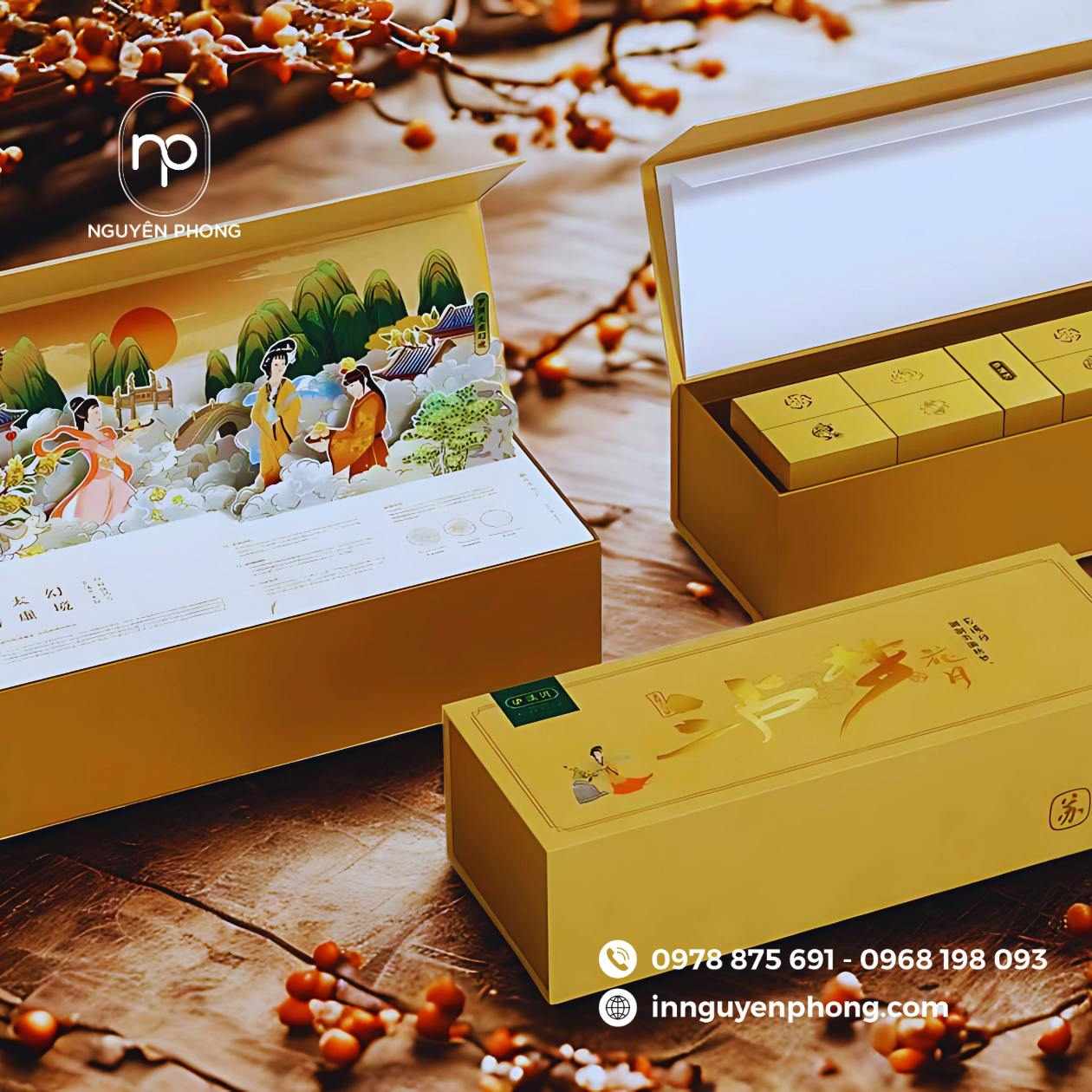 Kích thước mẫu đựng 3 bánh trung thu